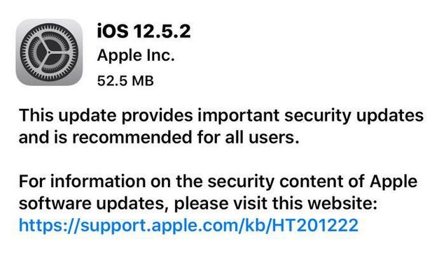 金昌苹果手机维修分享iOS12.5.2发布，建议所有老苹果用户安装 